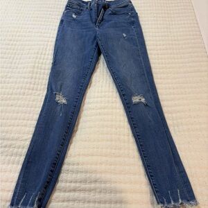 Express Women's Distressed Denim Skinny Jeans